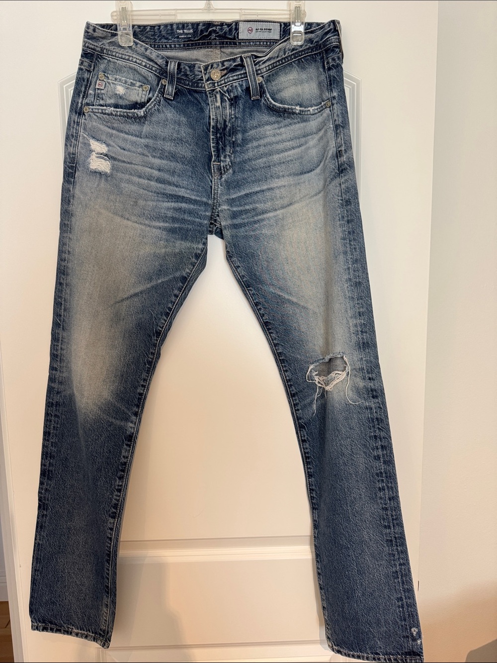 AG Men's Distressed Blue Jeans - The Tellis modern slim